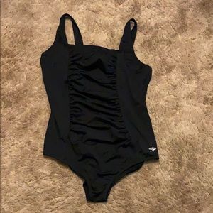 Speedo Soft Cup Ruched 1piece Swimsuit 22 Black